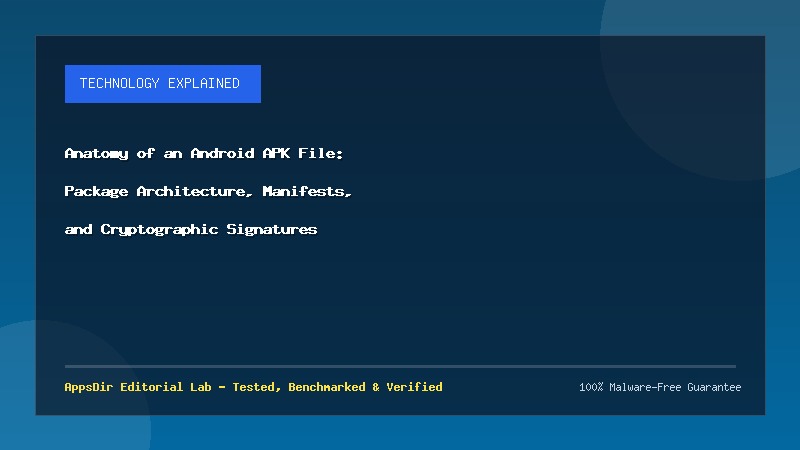 Anatomy of an Android APK File: Package Architecture, Manifests, and Cryptographic Signatures